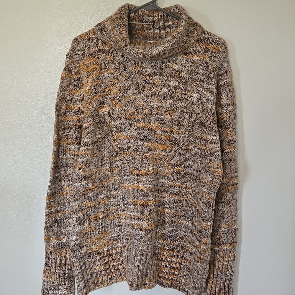 Ruff Hewn | Brown & Gold Turtleneck Sweater Size XL